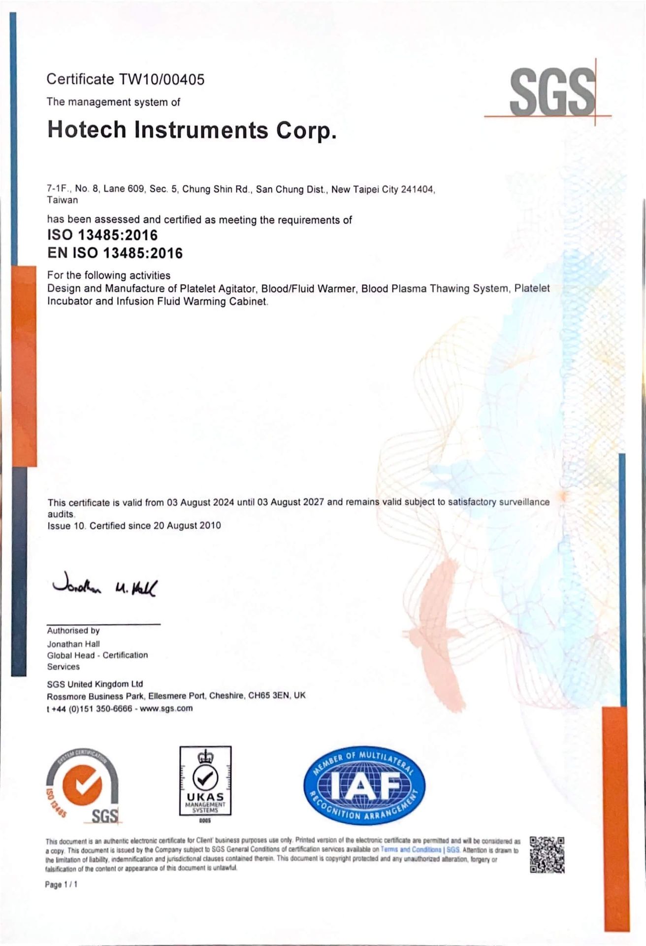 SGS ISO 13485
